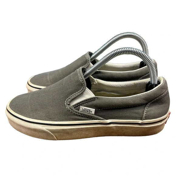VANS Classic Slip-On Charcoal Gray Unisex Canvas Sneakers Men's 6.5/Women's‎ 8.0 - Picture 5 of 8